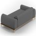 Sofá 3 Lugares Para Sala De Estar Molino 210 Cm D02 Pés D'ouro Veludo Cinza C-317 - Lyam Decor