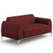 Sofá 3 Lugares Para Sala De Estar Molino 210 Cm D02 Pés D'ouro Veludo Marsala C-278 - Lyam Decor