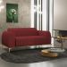 Sofá 3 Lugares Para Sala De Estar Molino 210 Cm D02 Pés D'ouro Veludo Marsala C-278 - Lyam Decor