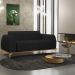 Sofá 3 Lugares Para Sala De Estar Molino 210 Cm D02 Pés D'ouro Veludo Preto C-300 - Lyam Decor