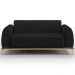 Sofá 3 Lugares Para Sala De Estar Molino 210 Cm D02 Pés D'ouro Veludo Preto C-300 - Lyam Decor