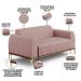 Sofá 3 Lugares Para Sala De Estar Molino 210 Cm D02 Pés D'ouro Veludo Rosê C-305 - Lyam Decor