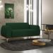 Sofá 3 Lugares Para Sala De Estar Molino 210 Cm D02 Pés D'ouro Veludo Verde Musgo C-303 - Lyam Decor