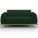 Sofá 3 Lugares Para Sala De Estar Molino 210 Cm D02 Pés D'ouro Veludo Verde Musgo C-303 - Lyam Decor