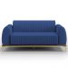 Sofá 3 Lugares Para Sala De Estar Molino 210cm D02 Pés D'ouro Veludo Azul Marinho C-304 - Lyam Decor