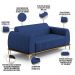 Sofá 3 Lugares Para Sala De Estar Molino 210cm D02 Pés D'ouro Veludo Azul Marinho C-304 - Lyam Decor