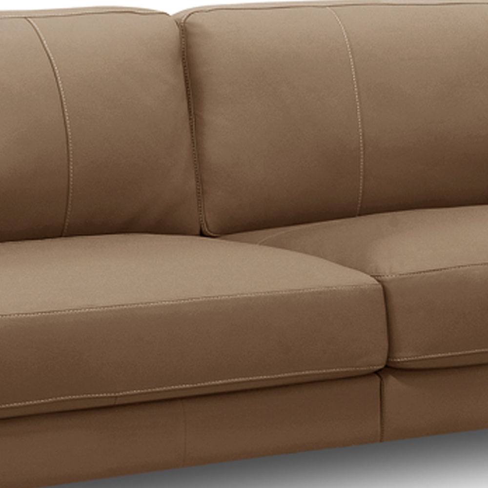 Sofá 3 Lugares Para Sala Living Industrial 210cm Romero L06 Couro Marrom Claro - Lyam Decor