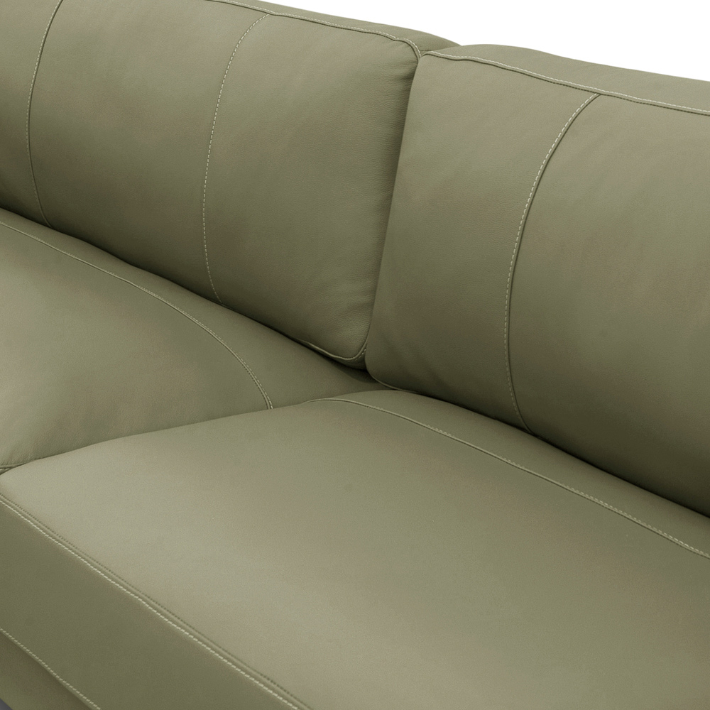 Sofá 3 Lugares Para Sala Living Industrial 210cm Romero L06 Couro Verde Musgo - Lyam Decor