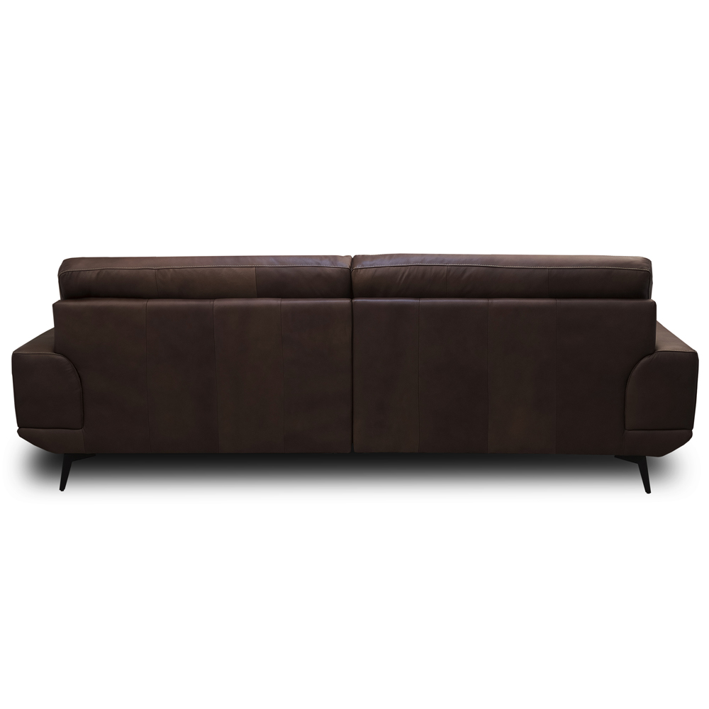 Sofá 3 Lugares Para Sala Living Industrial 216cm Cádis L06 Couro Marrom Escuro - Lyam Decor
