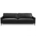 Sofá 3 Lugares Para Sala Living Industrial 220cm Evo L06 Couro Preto - Lyam Decor