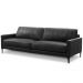 Sofá 3 Lugares Para Sala Living Industrial 220cm Evo L06 Couro Preto - Lyam Decor