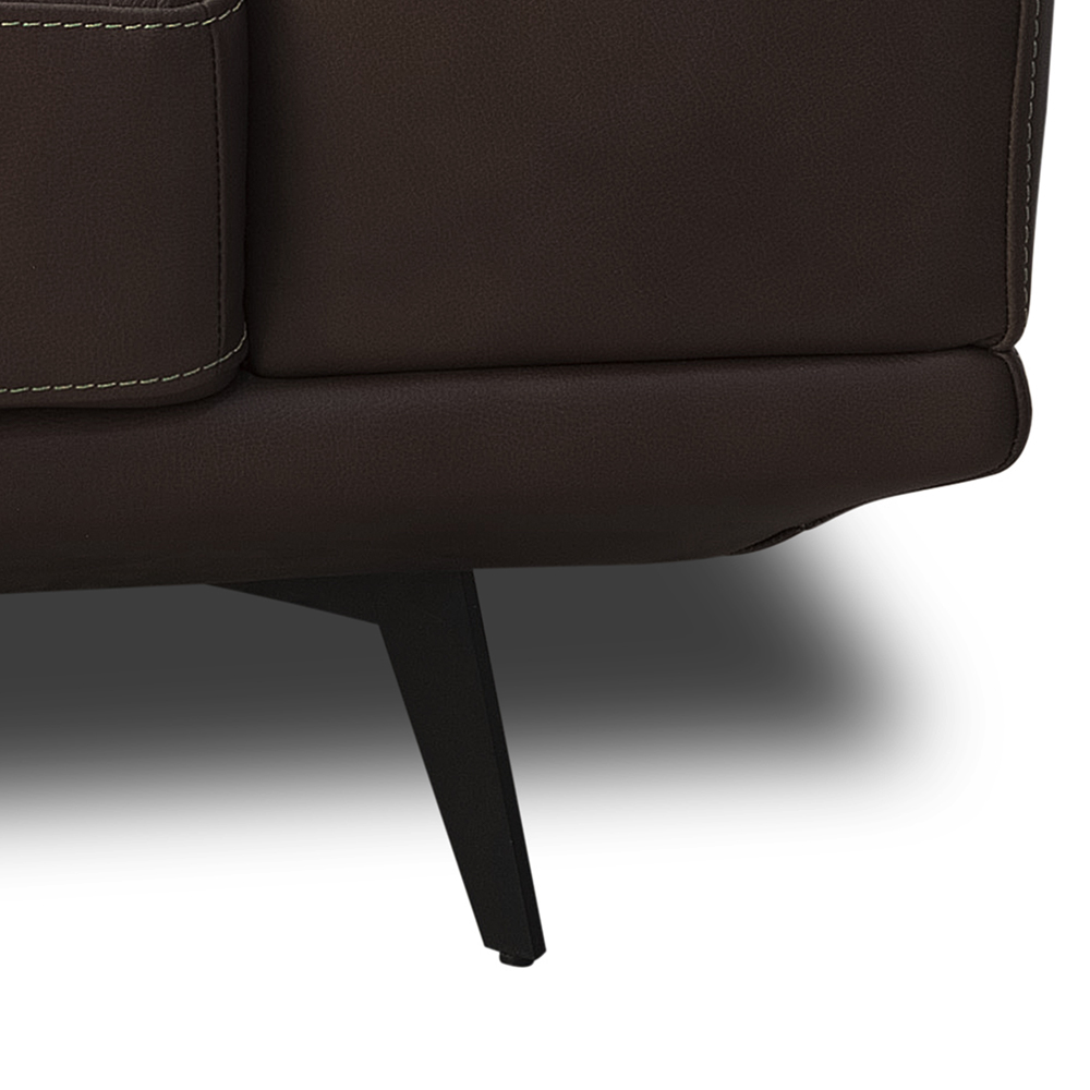 Sofá 3 Lugares Para Sala Living Industrial 236cm Cádis L06 Couro Marrom Escuro - Lyam Decor