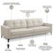 Sofá 3 Lugares Para Sala Living Industrial 240cm Amélie L06 Couro Off White - Lyam Decor