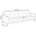 Sofá 3 Lugares Para Sala Living Industrial 240cm Amélie L06 Couro Off White - Lyam Decor
