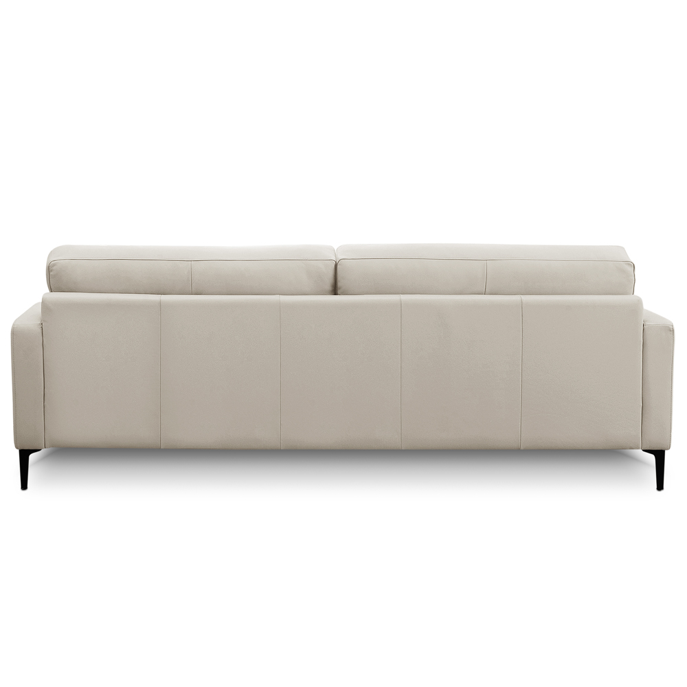 Sofá 3 Lugares Para Sala Living Industrial 240cm Amélie L06 Couro Off White - Lyam Decor