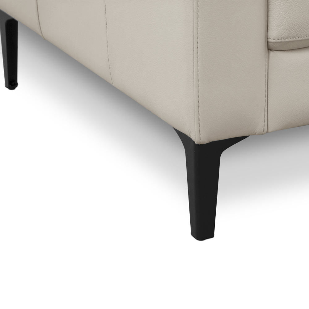 Sofá 3 Lugares Para Sala Living Industrial 240cm Amélie L06 Couro Off White - Lyam Decor