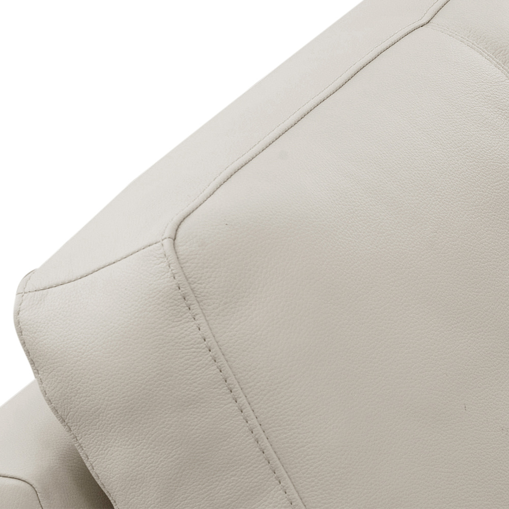 Sofá 3 Lugares Para Sala Living Industrial 240cm Amélie L06 Couro Off White - Lyam Decor