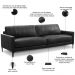 Sofá 3 Lugares Para Sala Living Industrial 240cm Evo L06 Couro Preto - Lyam Decor