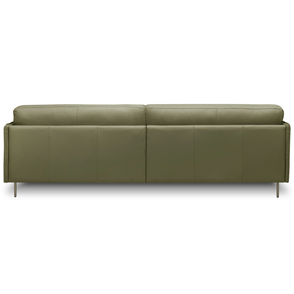 Sofá 3 Lugares Para Sala Living Industrial 240cm Romero L06 Couro Verde Musgo - Lyam Decor