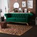 Sofá 3 Lugares Para Sala de Estar Império 180 cm D02 Veludo Verde Musgo C-303 - Lyam Decor