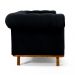 Sofá 3 Lugares Para Sala de Estar Império 210 cm D02 Veludo Preto C-300 - Lyam Decor