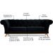 Sofá 3 Lugares Para Sala de Estar Império 210 cm D02 Veludo Preto C-300 - Lyam Decor