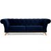 Sofá 3 Lugares Para Sala de Estar Império 230 cm D02 Veludo Azul Marinho C-287 - Lyam Decor