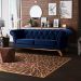 Sofá 3 Lugares Para Sala de Estar Império 230 cm D02 Veludo Azul Marinho C-287 - Lyam Decor