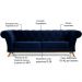 Sofá 3 Lugares Para Sala de Estar Império 230 cm D02 Veludo Azul Marinho C-287 - Lyam Decor