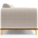 Sofá 3 Lugares Para Sala de Estar Kiev 210cm D02 Base Castanho Pés D'ouro Bouclê Creme C-54 - Lyam Decor