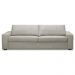 Sofá 3 Lugares Para Sala de Estar Living 205cm Aurora L06 Couro Cinza Claro - Lyam Decor