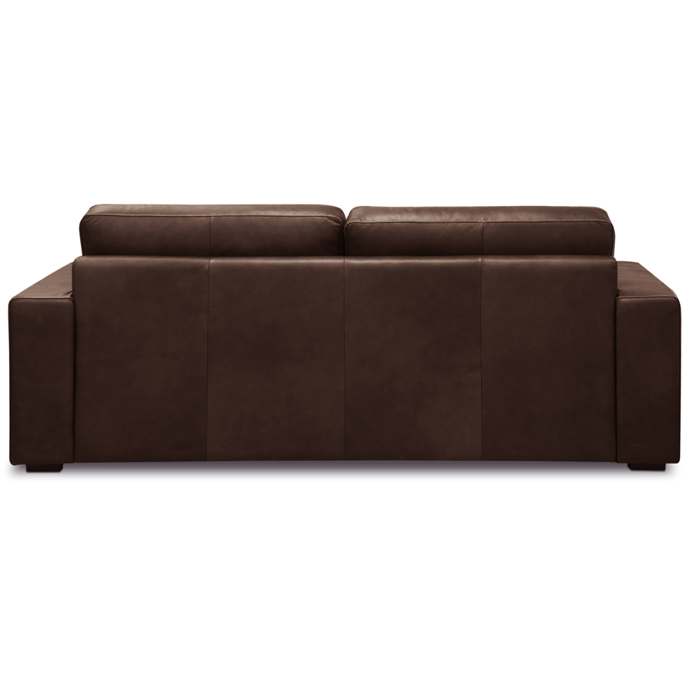 Sofá 3 Lugares Para Sala de Estar Living 205cm Aurora L06 Couro Marrom Café - Lyam Decor