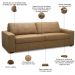 Sofá 3 Lugares Para Sala de Estar Living 205cm Aurora L06 Couro Marrom Claro - Lyam Decor