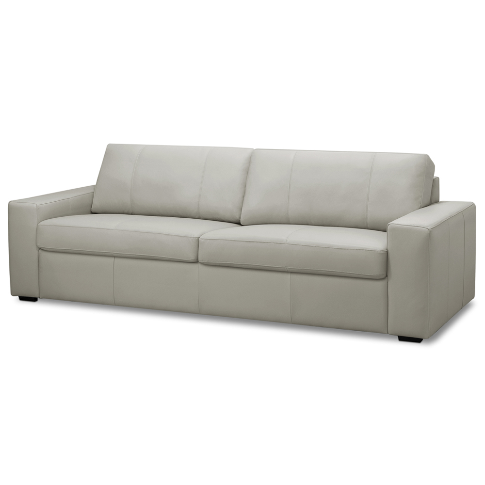 Sofá 3 Lugares Para Sala de Estar Living 205cm Aurora L06 Couro Pérola - Lyam Decor