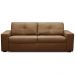 Sofá 3 Lugares Para Sala de Estar Living 205cm Vienne L06 Couro Marrom Claro - Lyam Decor