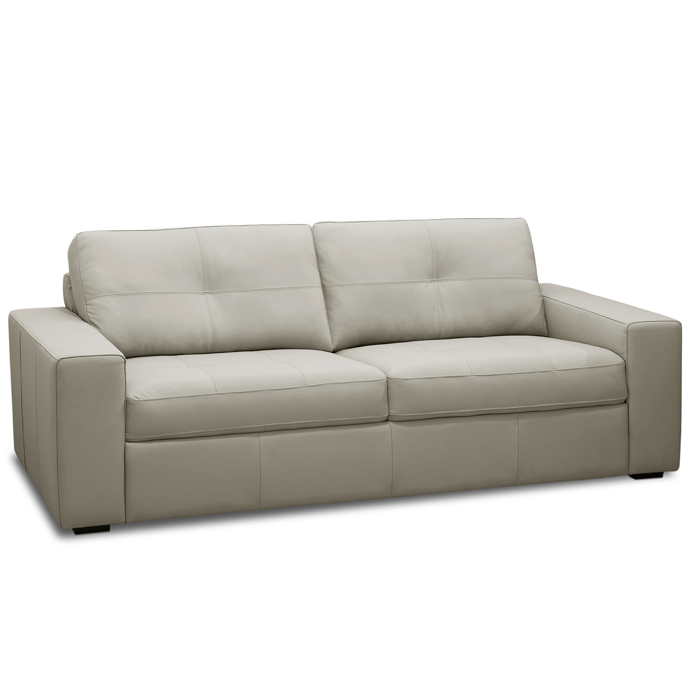 Sofá 3 Lugares Para Sala de Estar Living 205cm Vienne L06 Couro Pérola - Lyam Decor