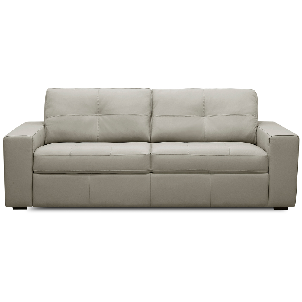 Sofá 3 Lugares Para Sala de Estar Living 205cm Vienne L06 Couro Pérola - Lyam Decor