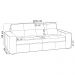 Sofá 3 Lugares Para Sala de Estar Living 205cm Vienne L06 Couro Pérola - Lyam Decor