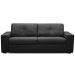 Sofá 3 Lugares Para Sala de Estar Living 205cm Vienne L06 Couro Preto - Lyam Decor