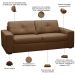 Sofá 3 Lugares Para Sala de Estar Living 235cm Vienne L06 Couro Marrom Claro - Lyam Decor