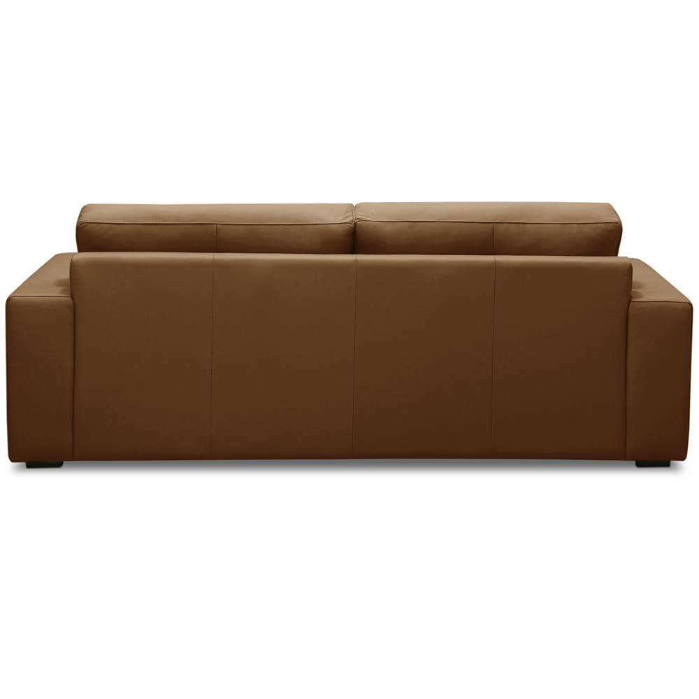 Sofá 3 Lugares Para Sala de Estar Living 235cm Vienne L06 Couro Marrom Claro - Lyam Decor