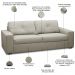 Sofá 3 Lugares Para Sala de Estar Living 235cm Vienne L06 Couro Pérola - Lyam Decor
