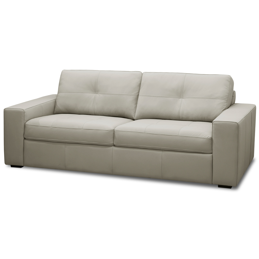 Sofá 3 Lugares Para Sala de Estar Living 235cm Vienne L06 Couro Pérola - Lyam Decor