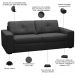 Sofá 3 Lugares Para Sala de Estar Living 235cm Vienne L06 Couro Preto - Lyam Decor