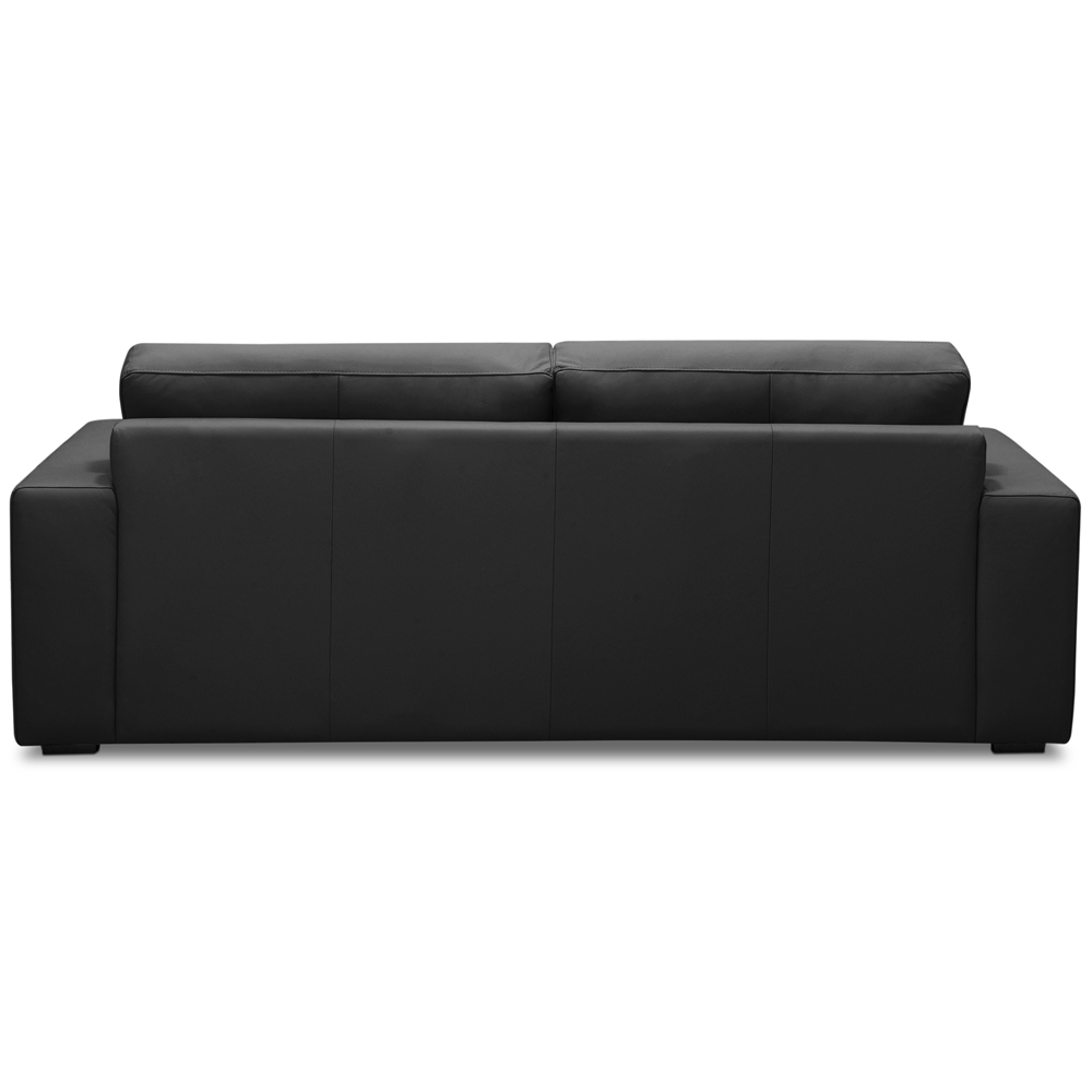 Sofá 3 Lugares Para Sala de Estar Living 235cm Vienne L06 Couro Preto - Lyam Decor