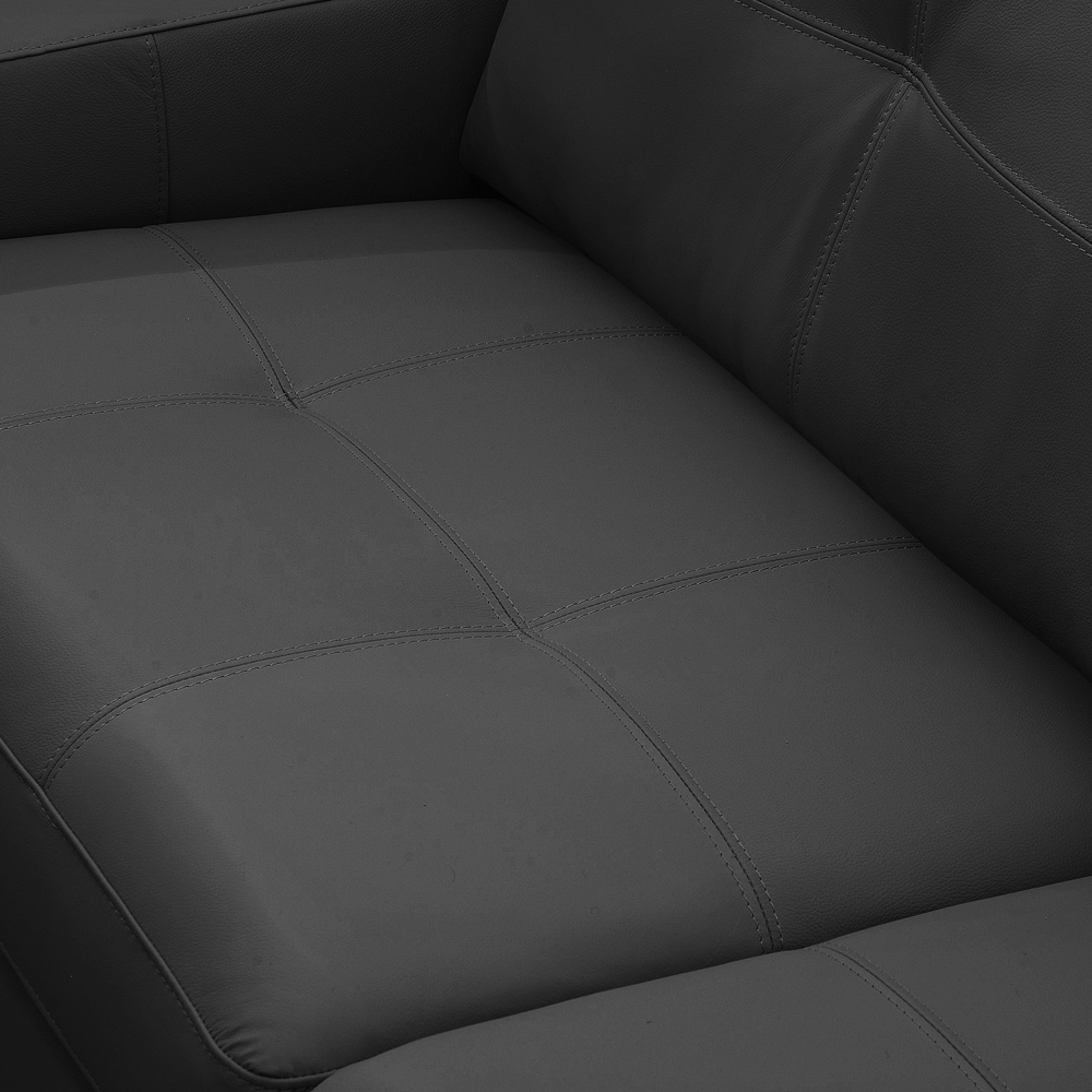 Sofá 3 Lugares Para Sala de Estar Living 235cm Vienne L06 Couro Preto - Lyam Decor