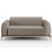 Sofá 3 Lugares Para Sala de Estar Molino 180 cm D02 Pés D'Ouro Linho Bege C-107 - Lyam Decor