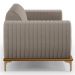 Sofá 3 Lugares Para Sala de Estar Molino 180 cm D02 Pés D'Ouro Linho Bege C-107 - Lyam Decor
