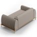 Sofá 3 Lugares Para Sala de Estar Molino 180 cm D02 Pés D'Ouro Linho Bege C-107 - Lyam Decor