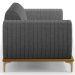 Sofá 3 Lugares Para Sala de Estar Molino 180 cm D02 Pés D'Ouro Linho Cinza Escuro C-416 - Lyam Decor